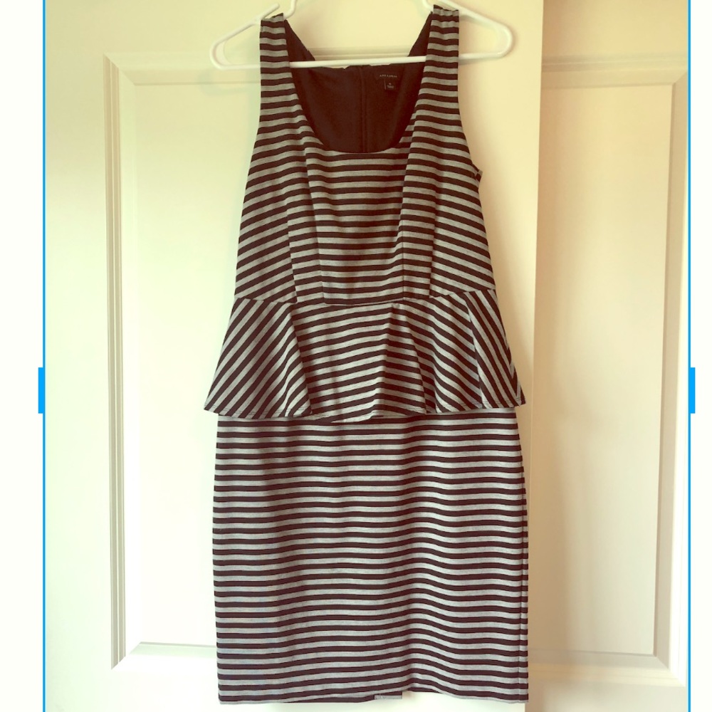 Black and Grey Peplum Dress